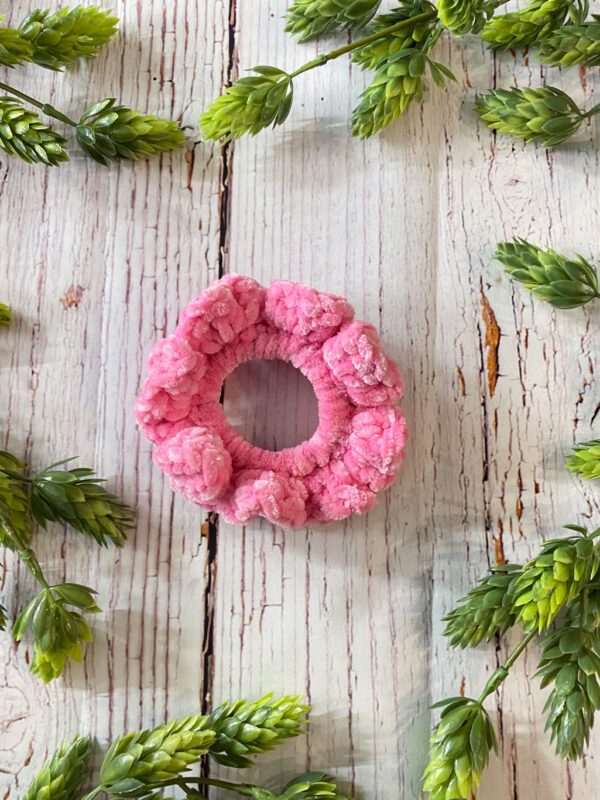 Hot Pink Plush Scrunchie