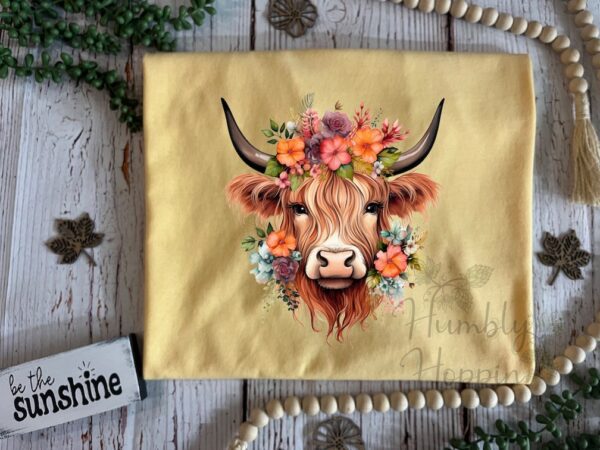 Floral Highland Cow - Image 3