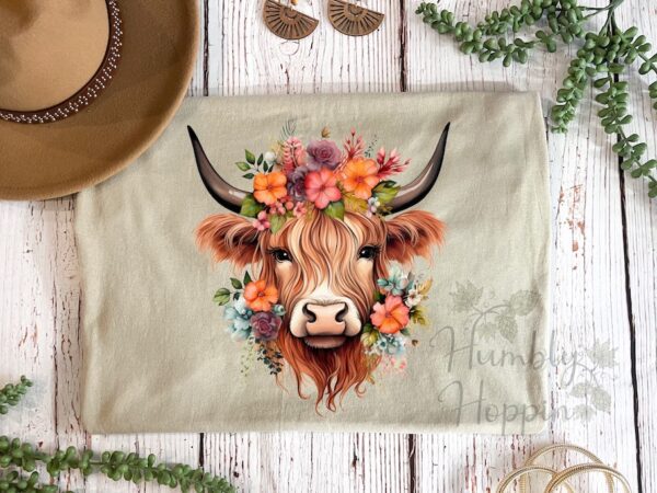 Floral Highland Cow - Image 5