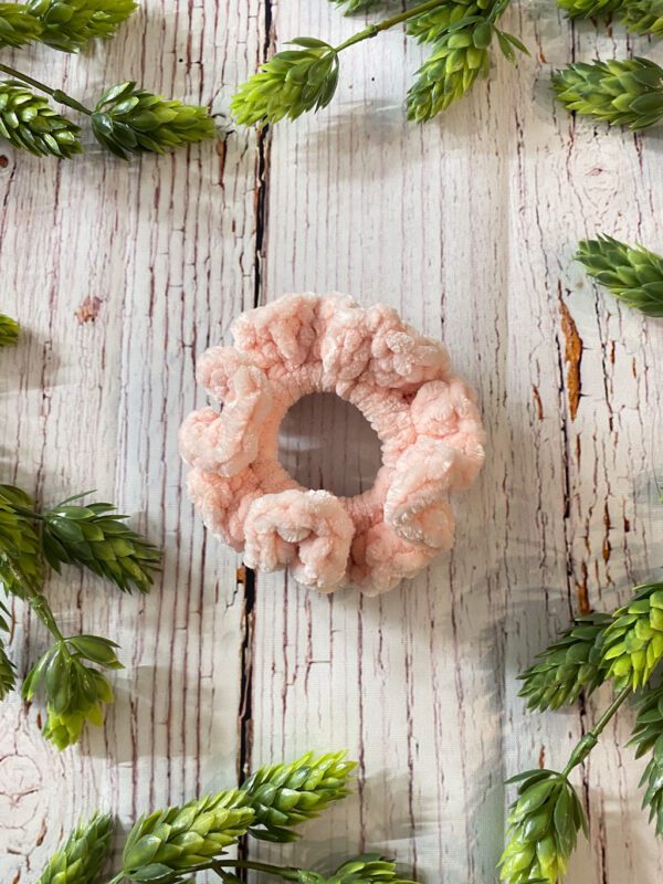 Muted Pink Plush Scrunchie