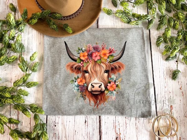 Floral Highland Cow - Image 6