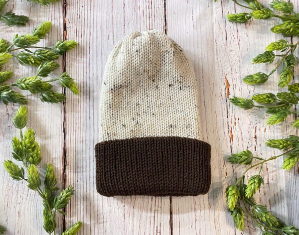 ADULT Knit Slouch Brimmed Beanie - Coffee Beans