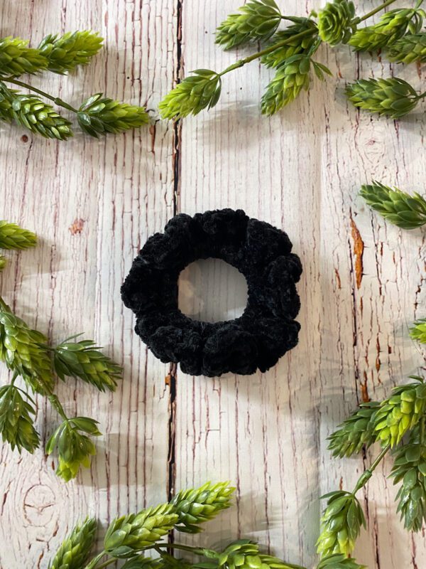 Black Plush Scrunchie