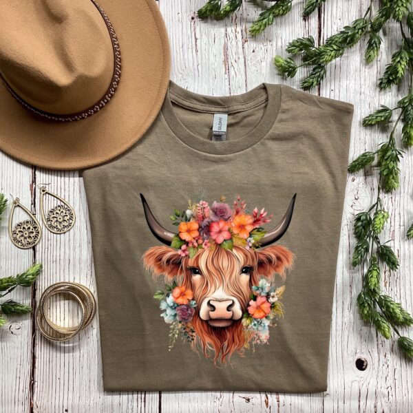 Floral Highland Cow