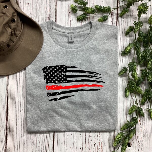 Thin Red Line Distressed Flag